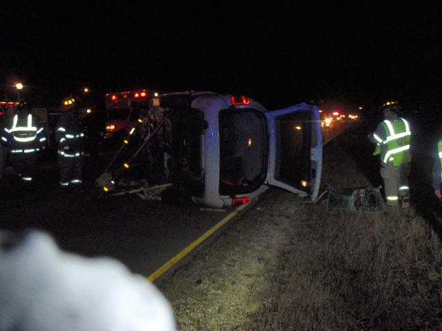 Van roll over, Hwy. 20, November 18, 2010